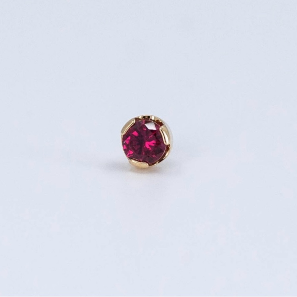 Anatometal 18k Gold Garnet Threadless End
